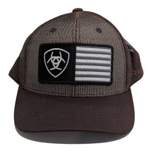 Ariat Black American Flag Mesh Back Trucker Hat Cap